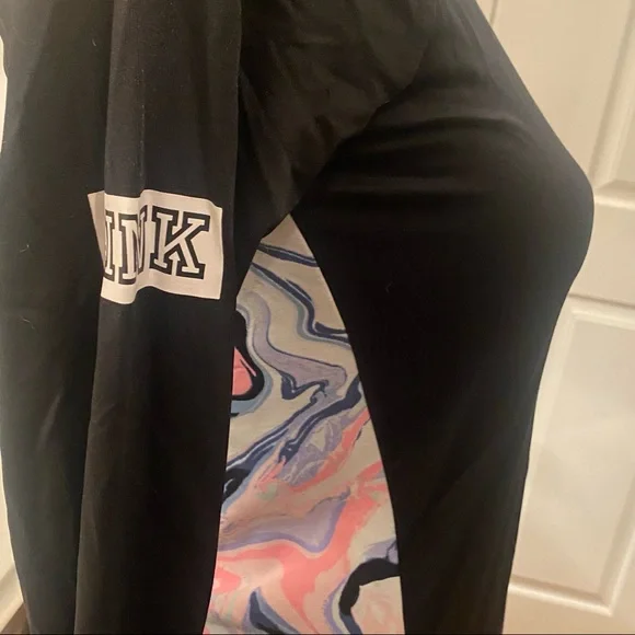 🖤 Victoria’s Secret Pink Ultimate Athletic Zip-Neck Pullover XS Black & Pink - Picture 3 of 4
